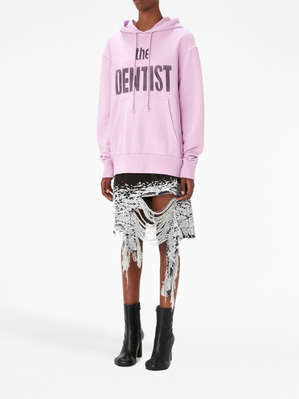 graphic-print cotton hoodie - 3