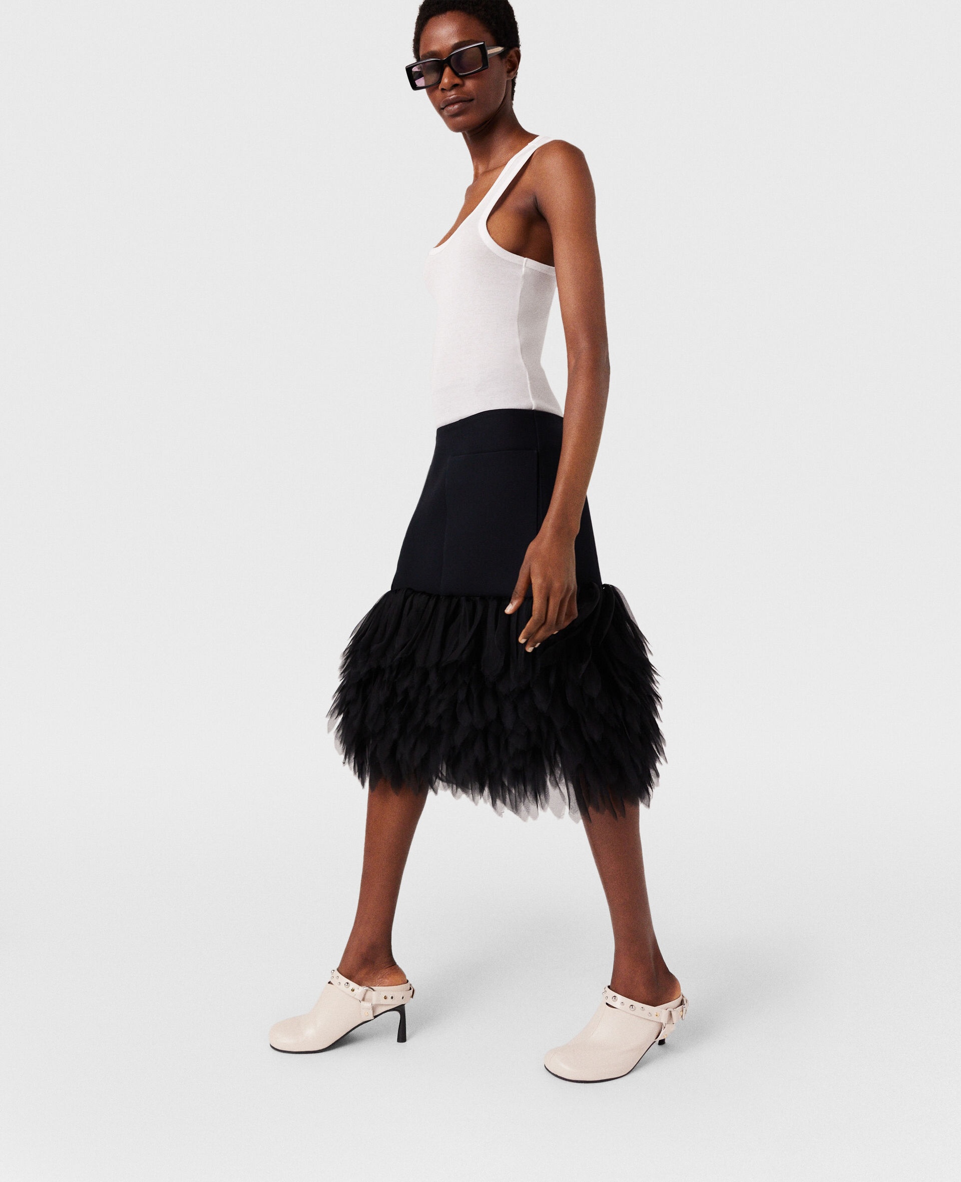 High-Rise Feather Midi Skirt - 2