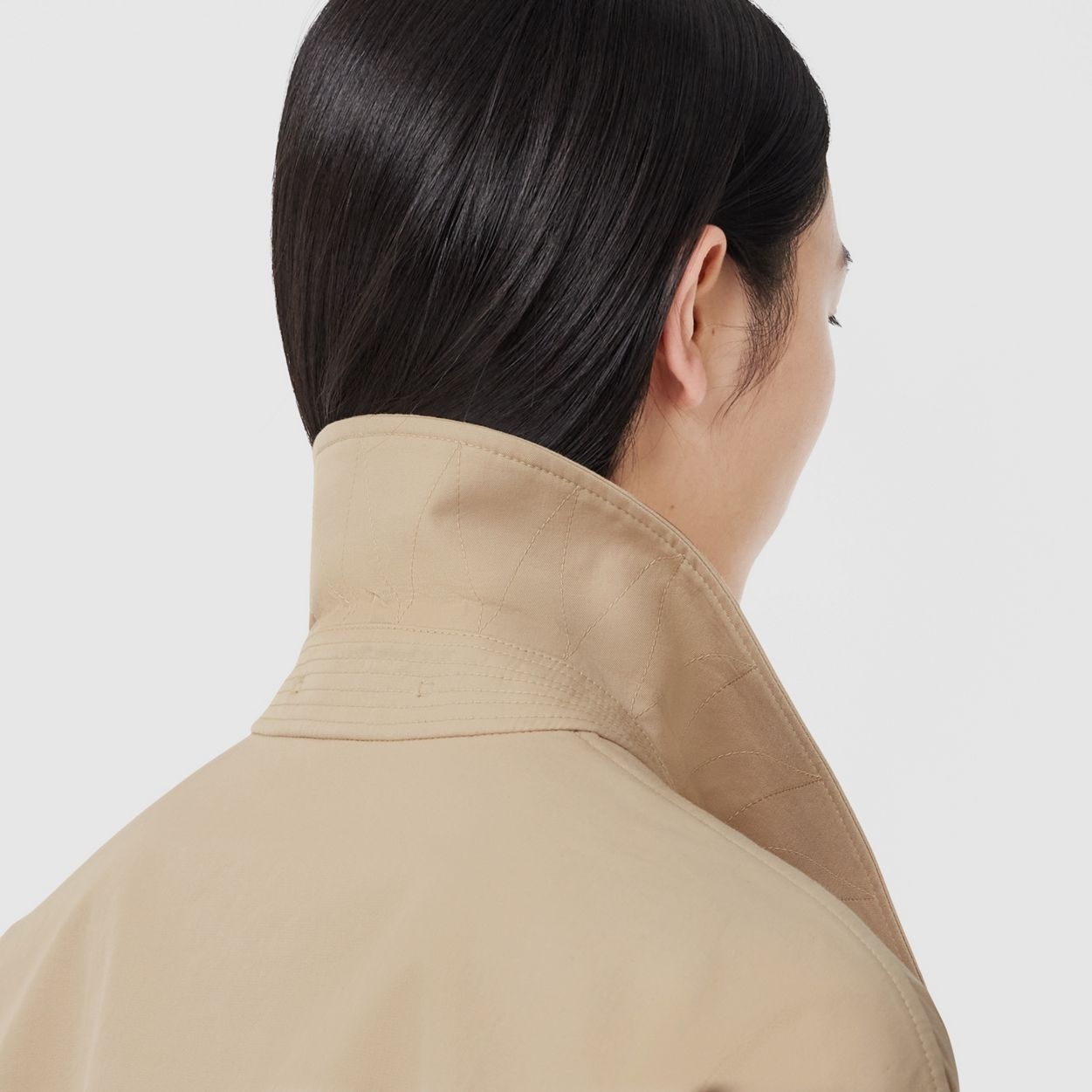 Panel Detail Tropical Gabardine Oversized Car Coat - 5