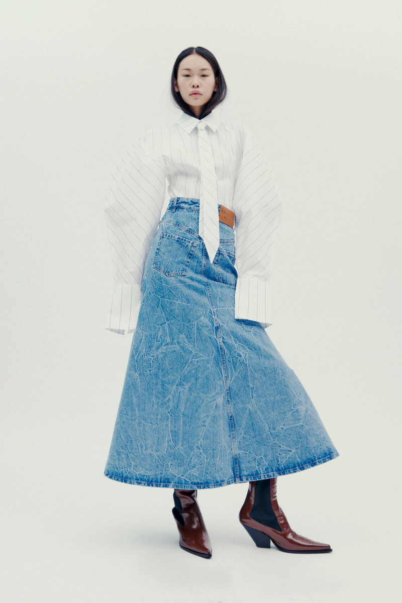 PUFF SLEEVE SHIRT WHITE STRIPE 1