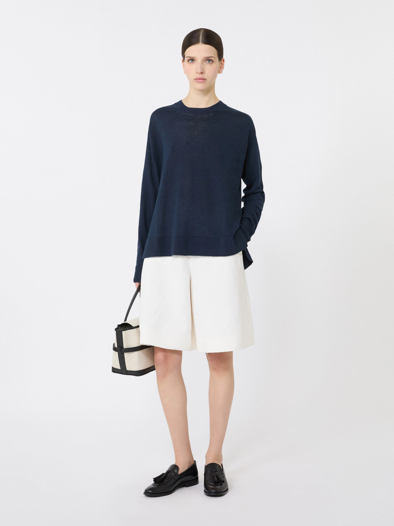 'S Max Mara FIORIRE Linen yarn sweater - NAVY outlook