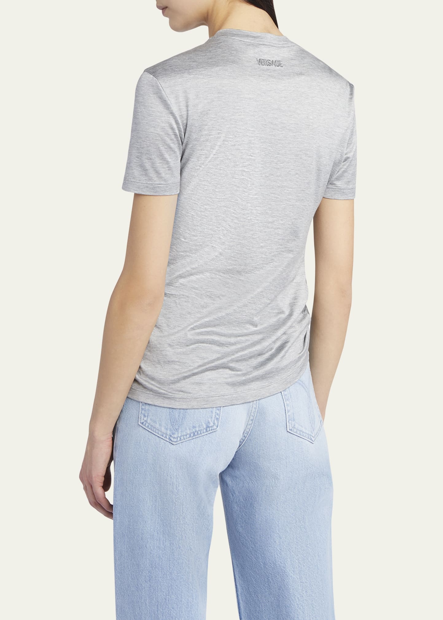 Medusa Pin-Gathered Jersey T-Shirt - 3