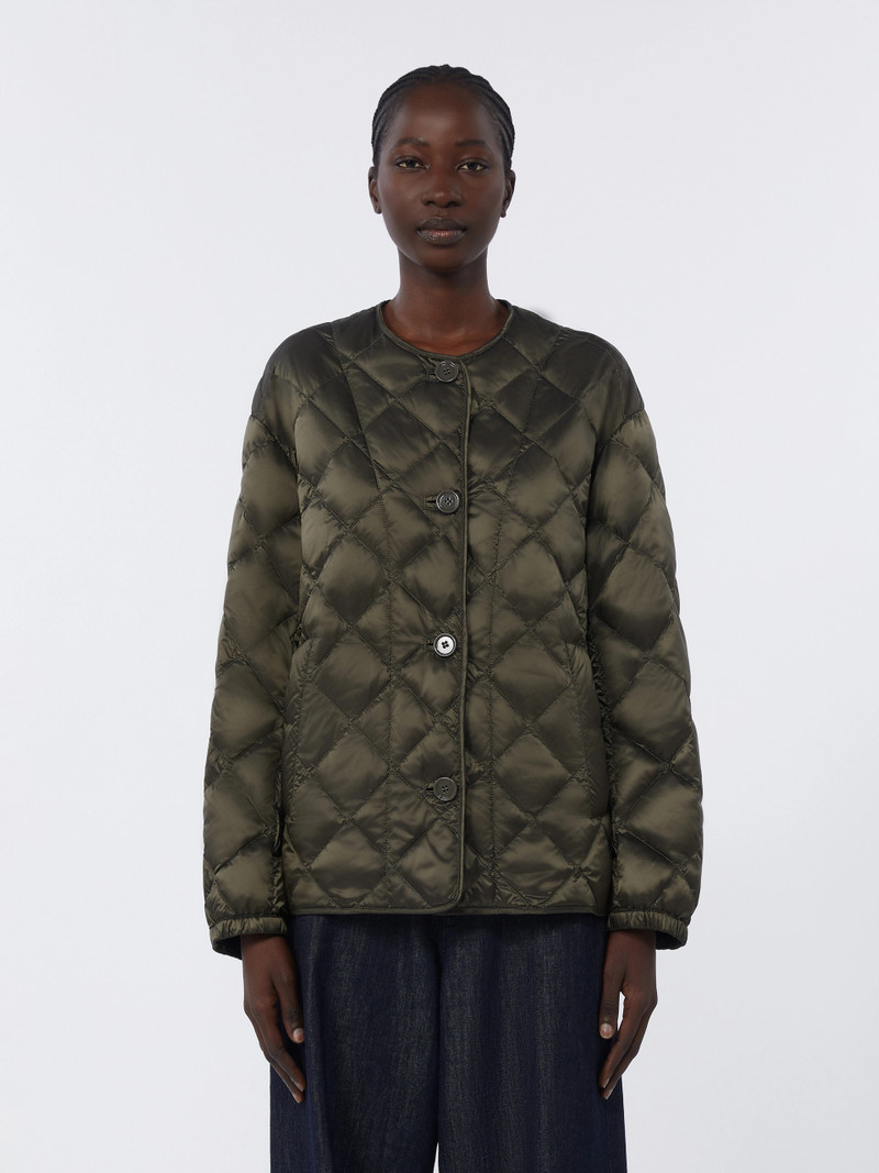 SOFTD Water-repellent quilted canvas down jacket - DARK GREEN 3