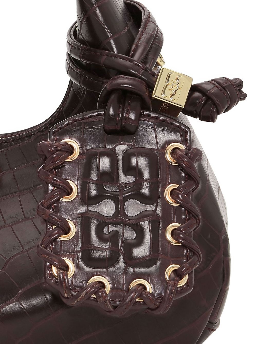 mini croc-embossed leather tote bag - 5