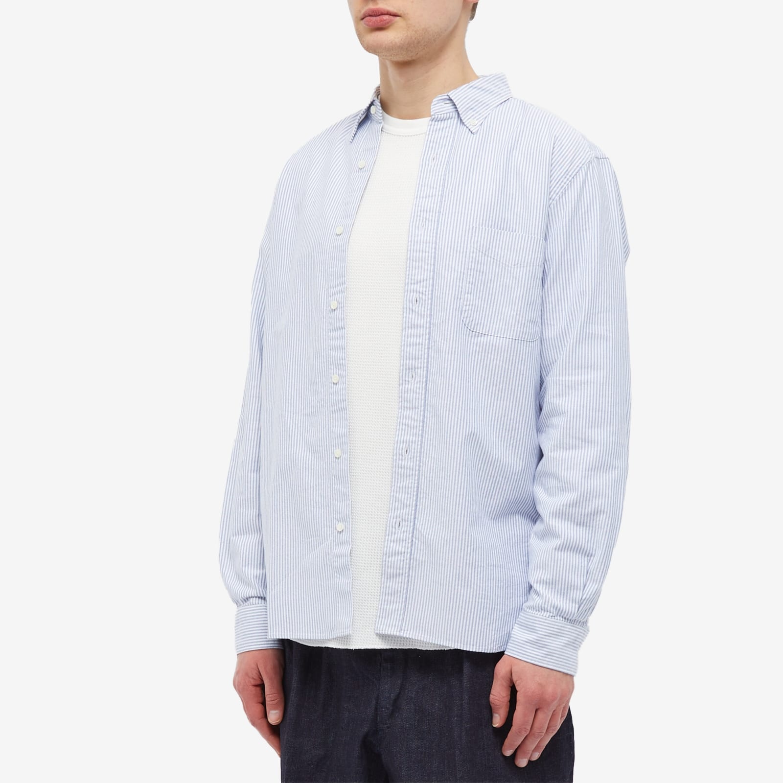 Beams Plus Candy Stripe Oxford Shirt - 2