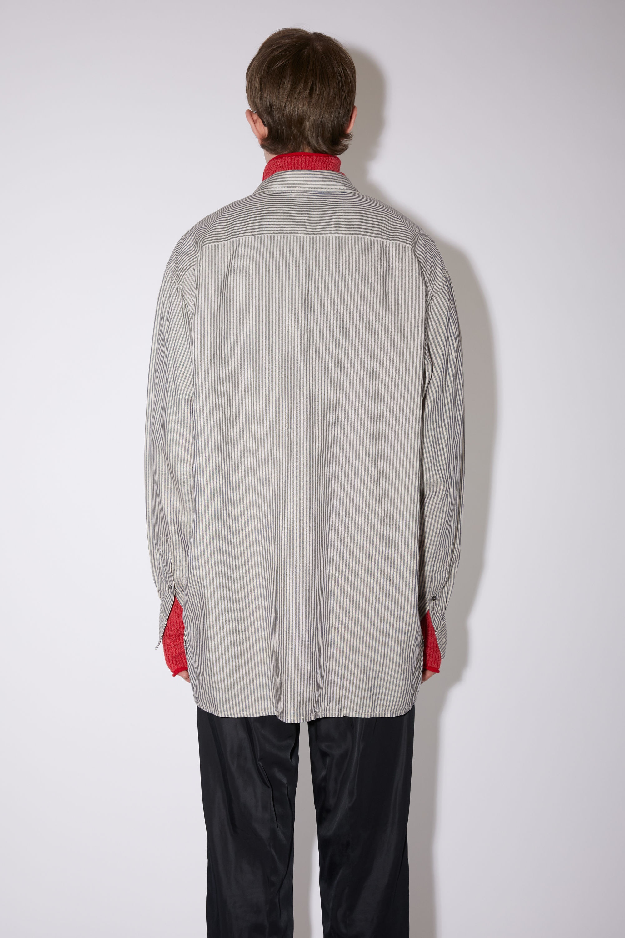 Bubble logo stripe button-up shirt - Ecru/navy - 3