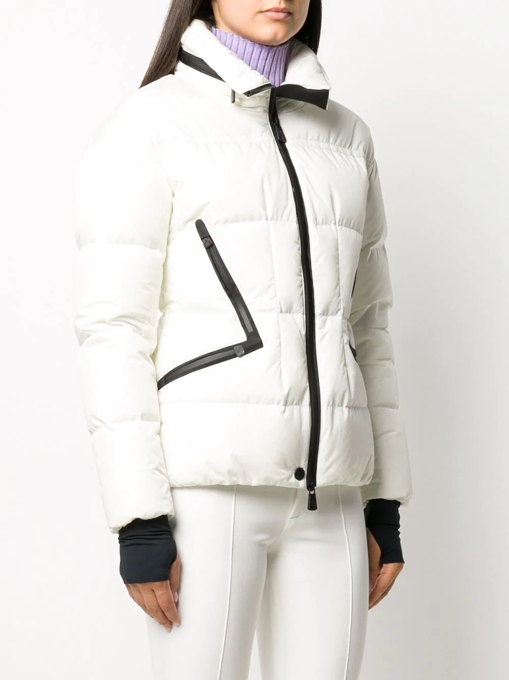 contrast trim puffer jacket  - 3