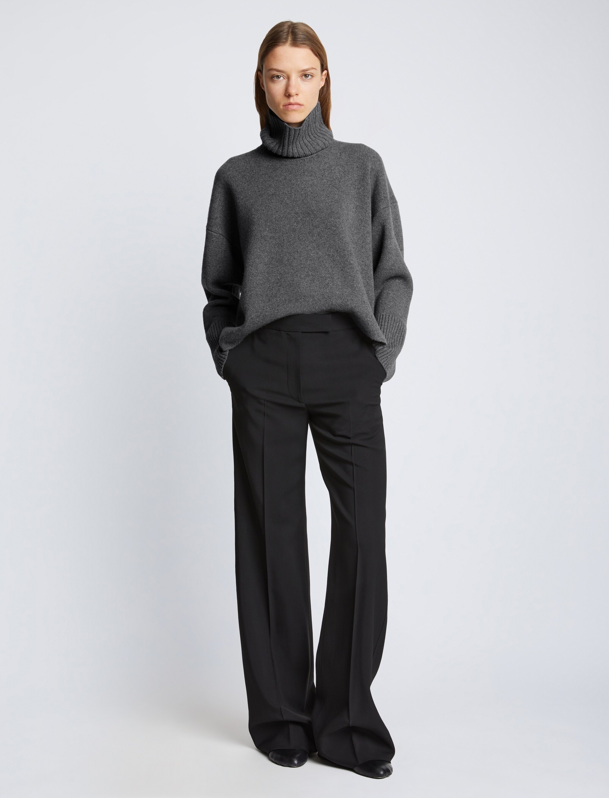 Proenza Schouler Sandra Turtleneck in Eco Doubleface Cashmere | REVERSIBLE