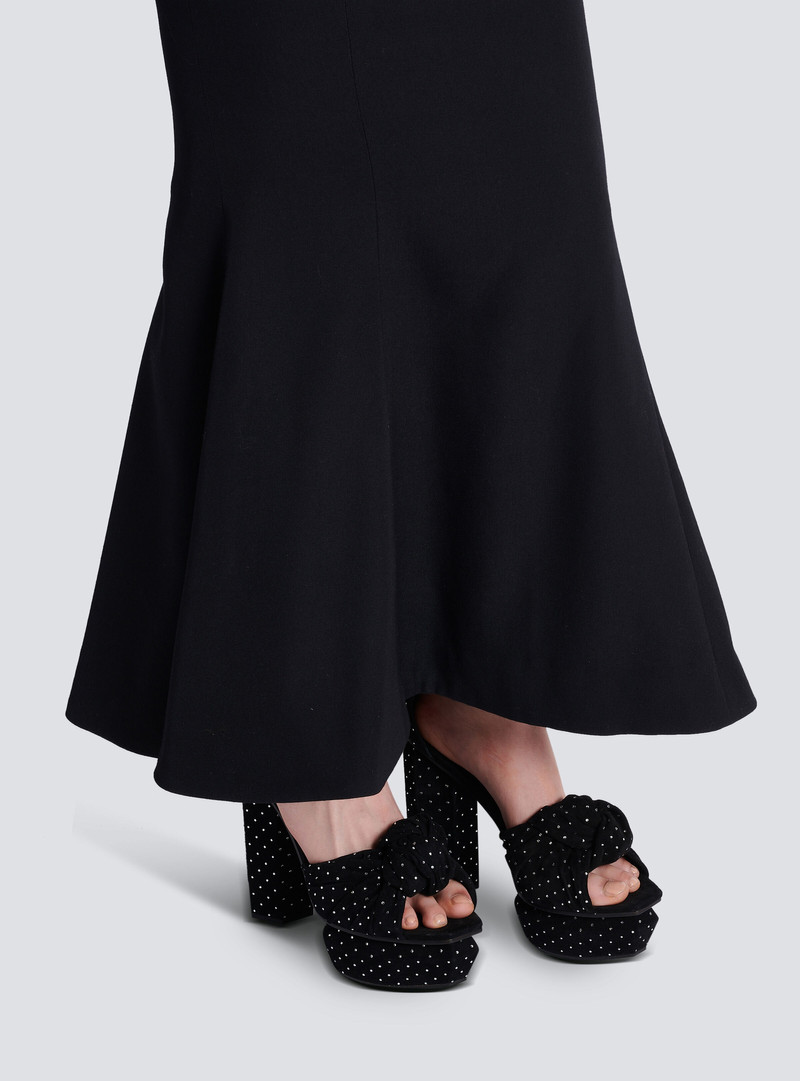 Balmain Ava suede and crystal platform sandals outlook