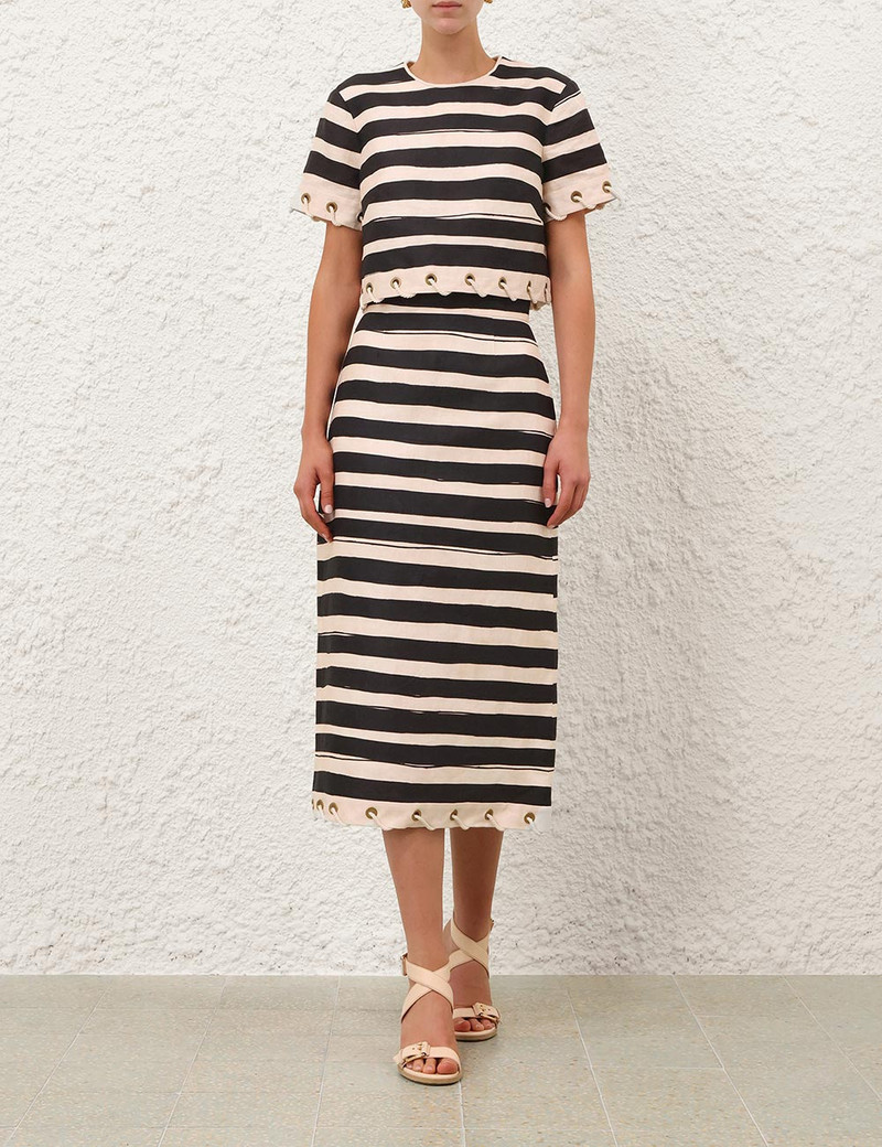 Zimmermann REBELLION STRIPE ROPE SKIRT outlook