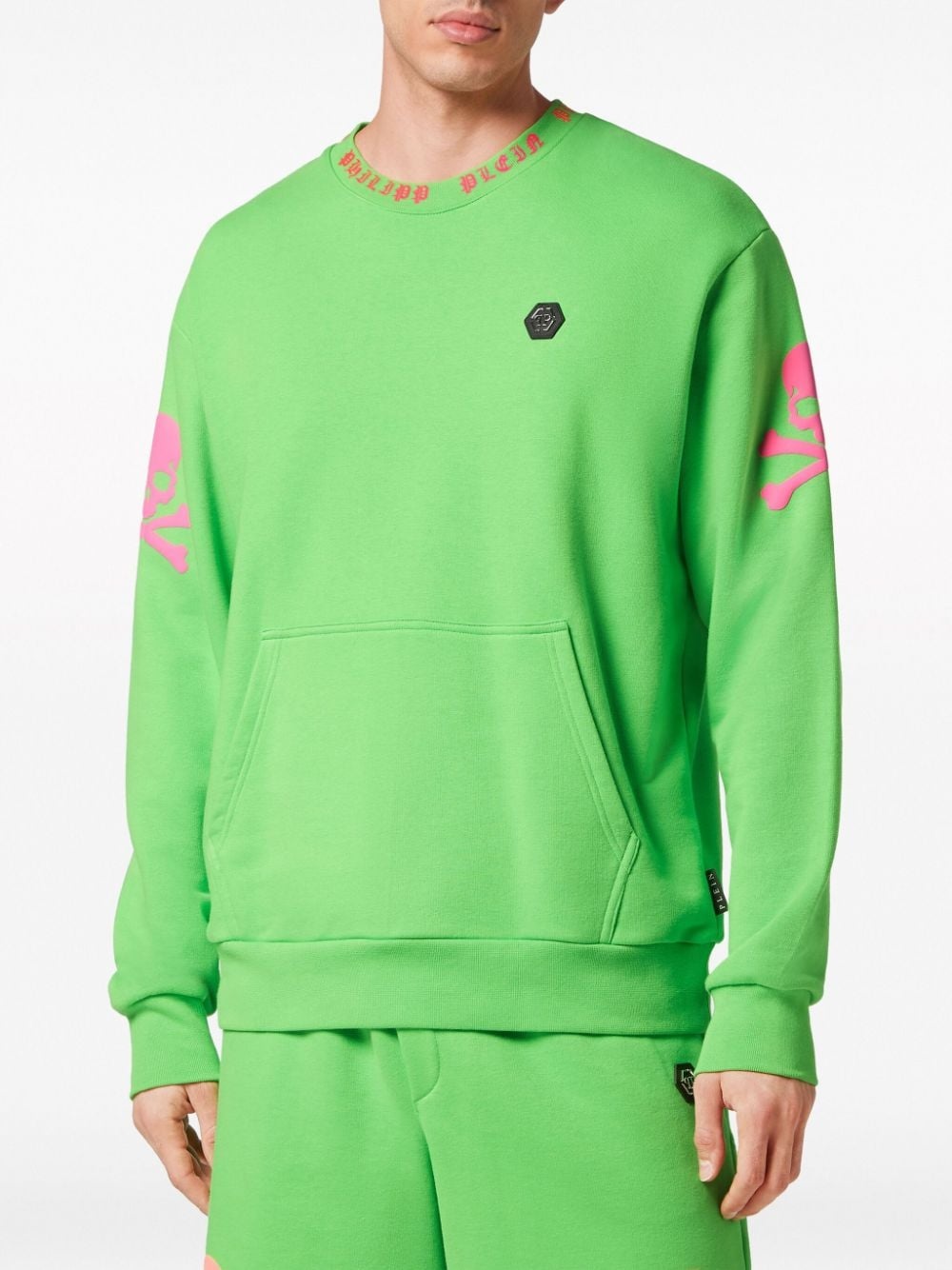 skull-print cotton sweatshirt - 3