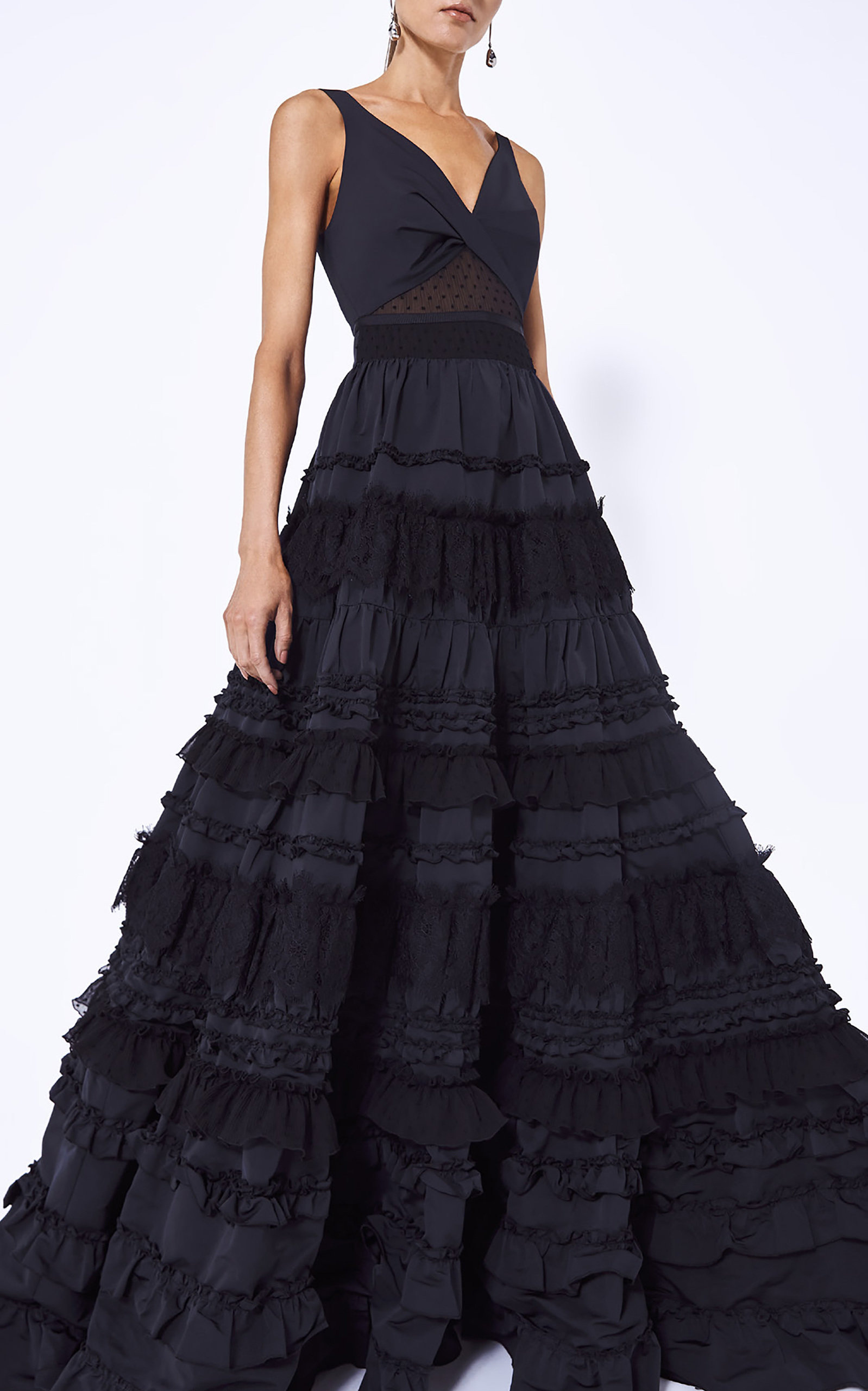 Romina Ruffled Maxi Dress black - 1