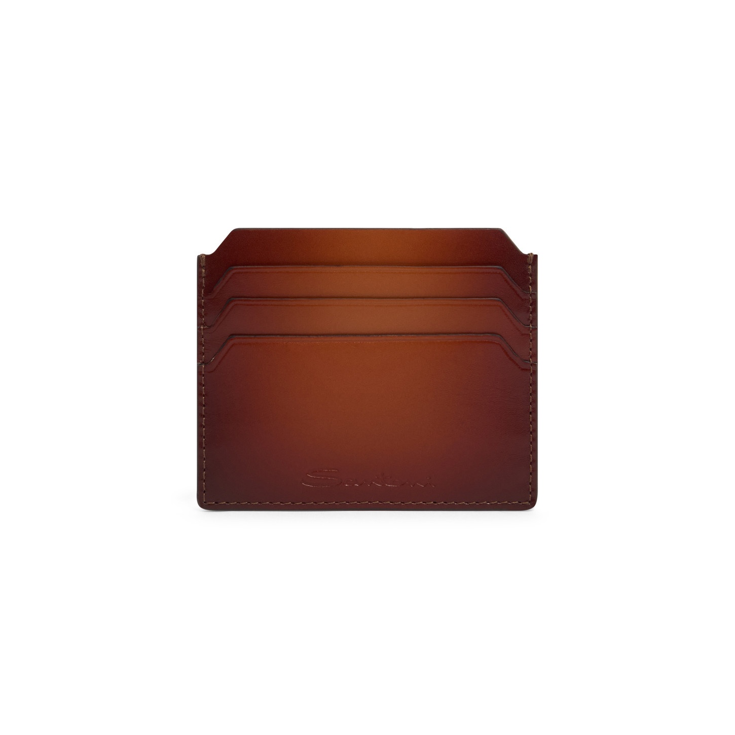 Brown leather credit card holder - 1