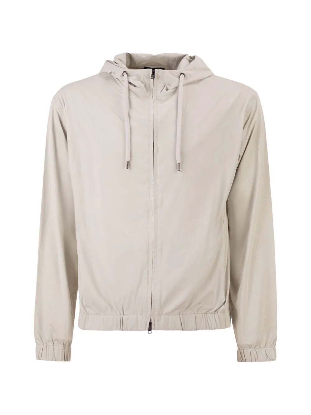 elasticated-waist hooded jacket - 1