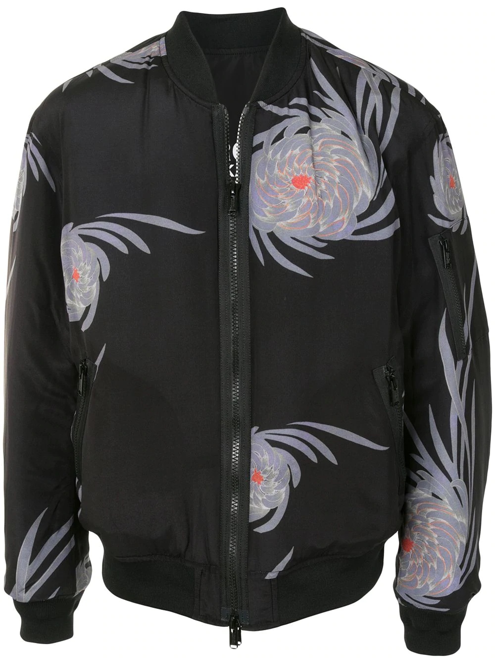 floral-print zip-up bomber jacket - 1