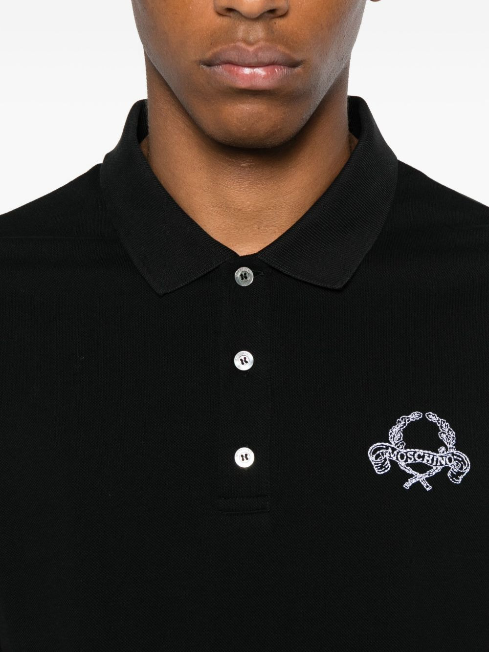 logo-embroidered polo shirt - 4