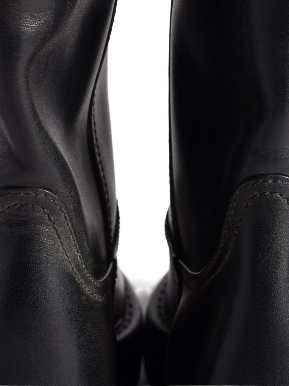 logo-detail leather boots - 3