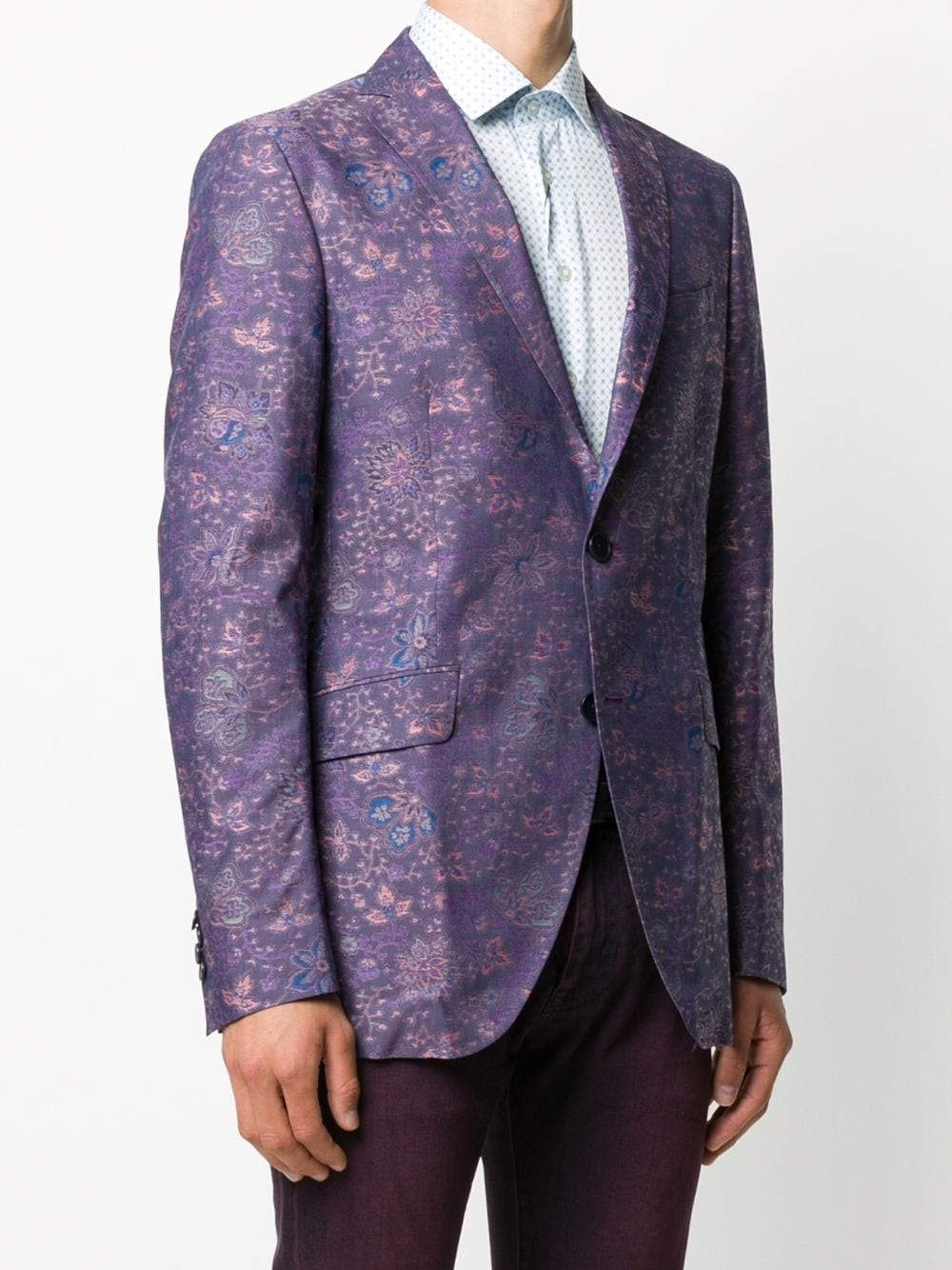 floral-jacquard blazer - 3