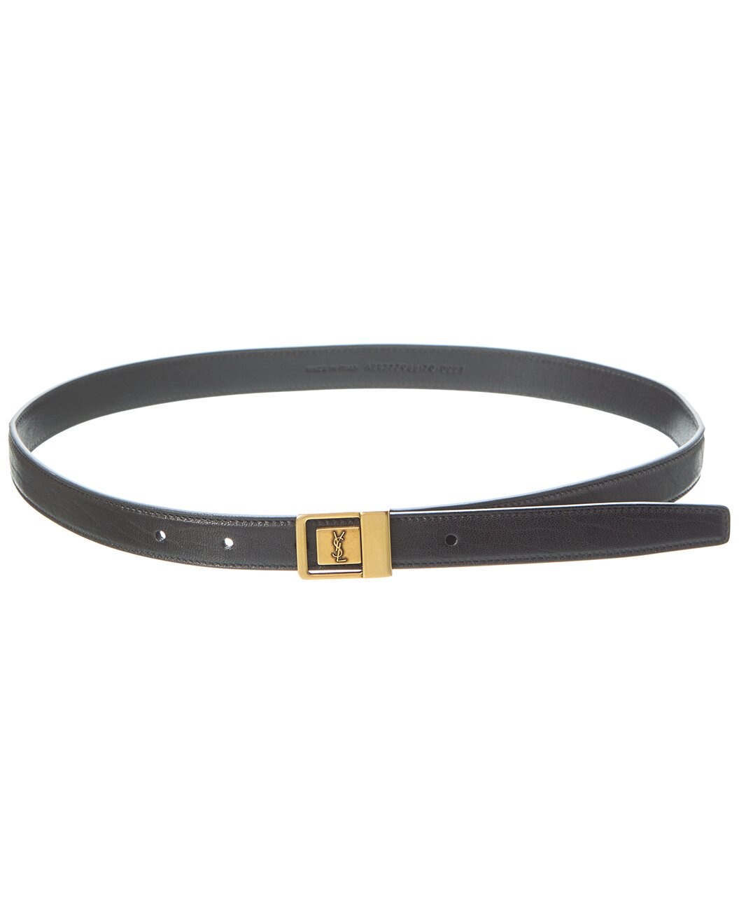 Saint Laurent LA 66 Buckle Thin Leather Belt - 1