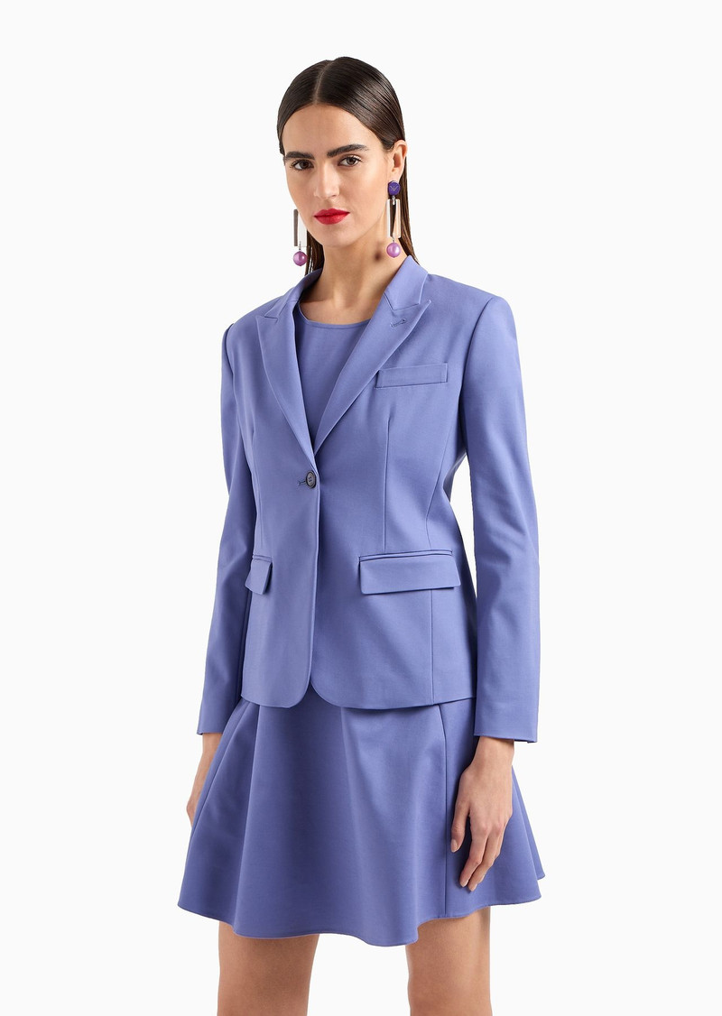 EMPORIO ARMANI Cotton-blend single-breasted jacket outlook
