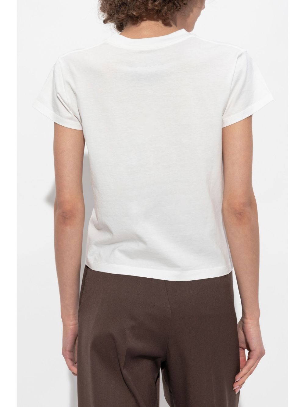 Numbers-motif cotton T-shirt - 4