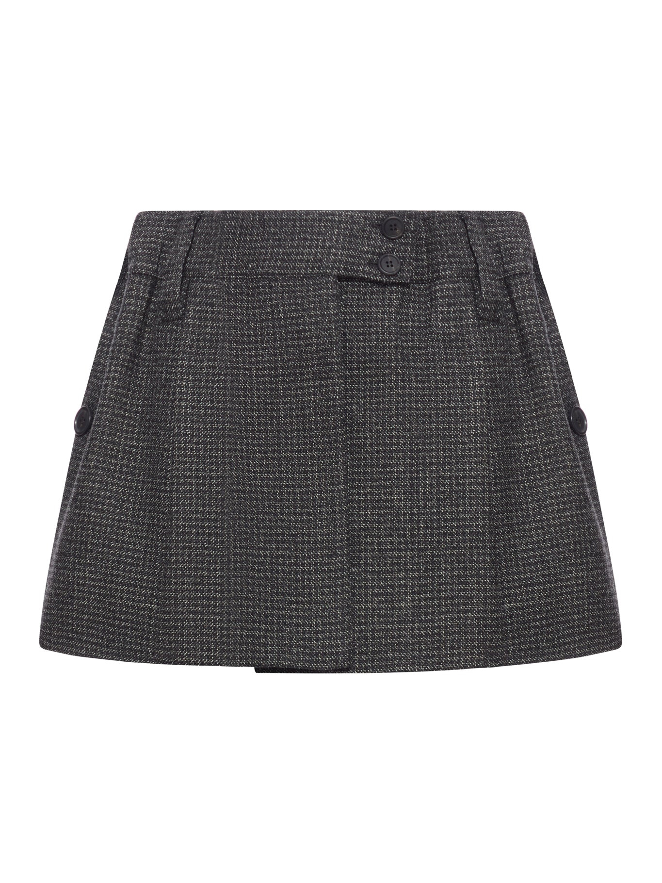 VICHY PATTERN MOULINÉ WOOL MINI SKIRT - 2