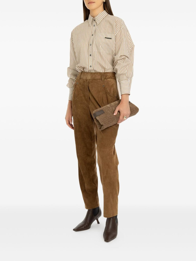 Brunello Cucinelli Techno Stripe flap-detail shirt outlook