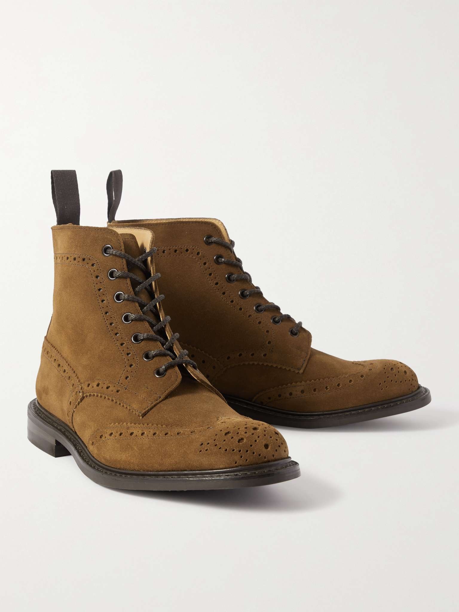 Stow Suede Brogue Boots - 4