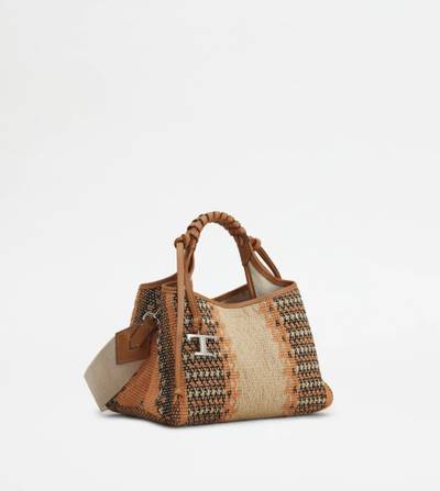 Tod's BAG IN FABRIC AND LEATHER MICRO - BEIGE, BROWN, ORANGE outlook