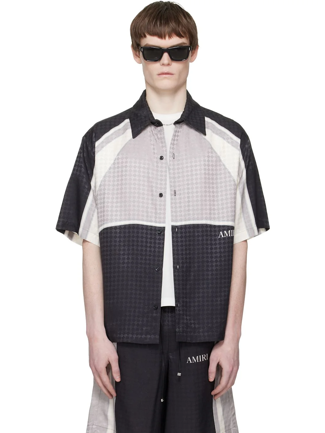 Black MA Quad Panel Oversized Camp Shirt - 1