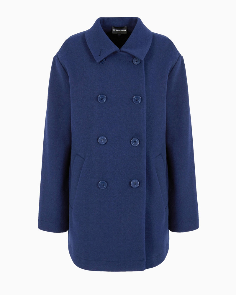 Double-breasted cloth pea coat 1