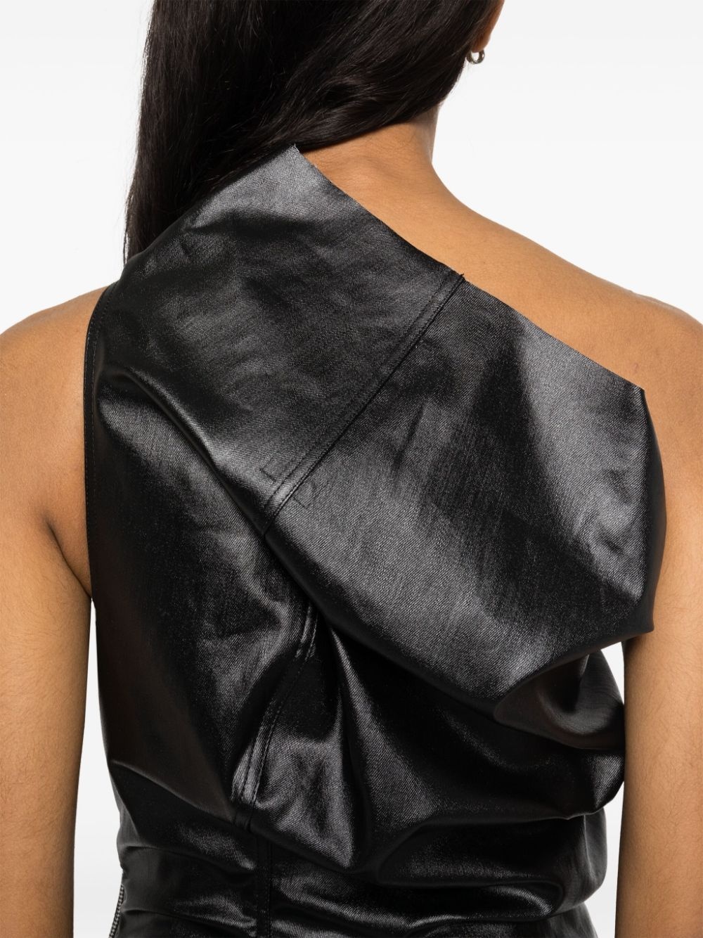 coated one-shoulder maxi dress - 5