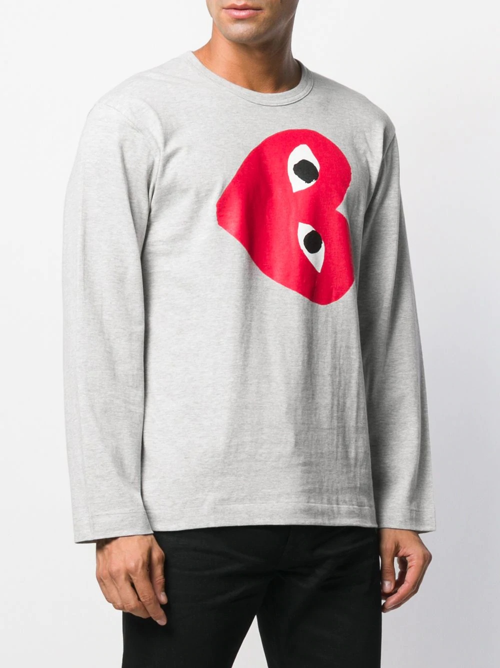 heart print sweatshirt - 3