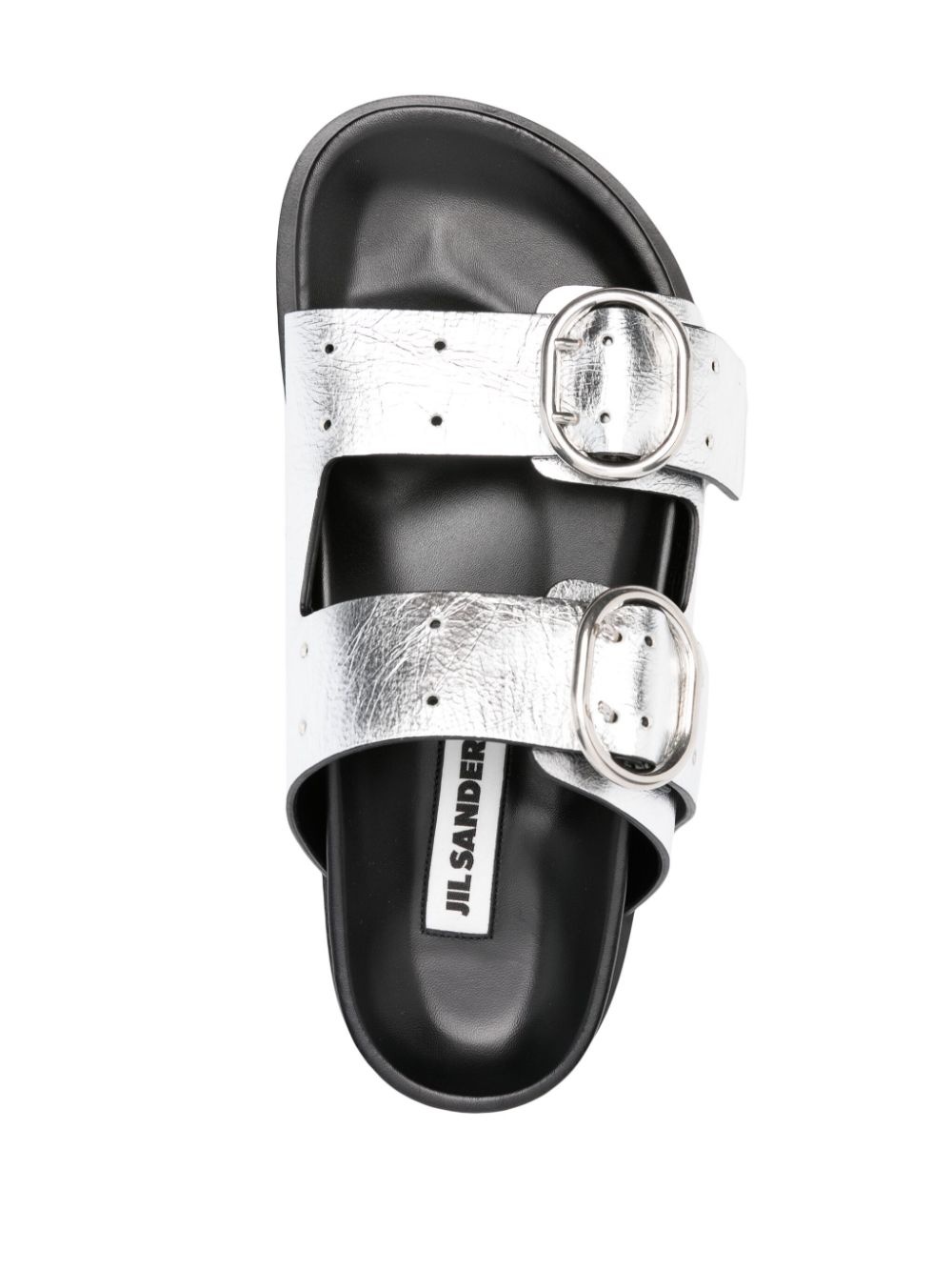 double-buckle leather sandals - 4