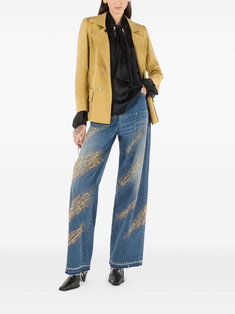 double-breasted fitted jacket - 2