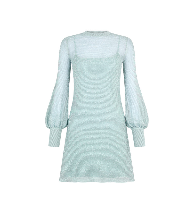 LONG SLEEVE CREWNECK MINI DRESS - 1