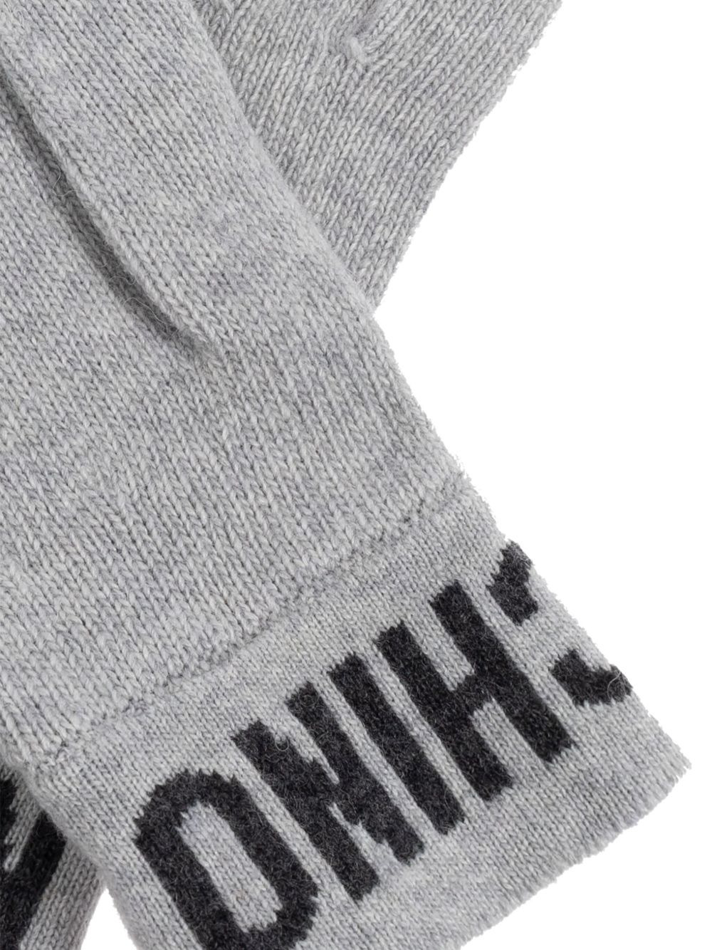 logo-detail wool gloves - 2