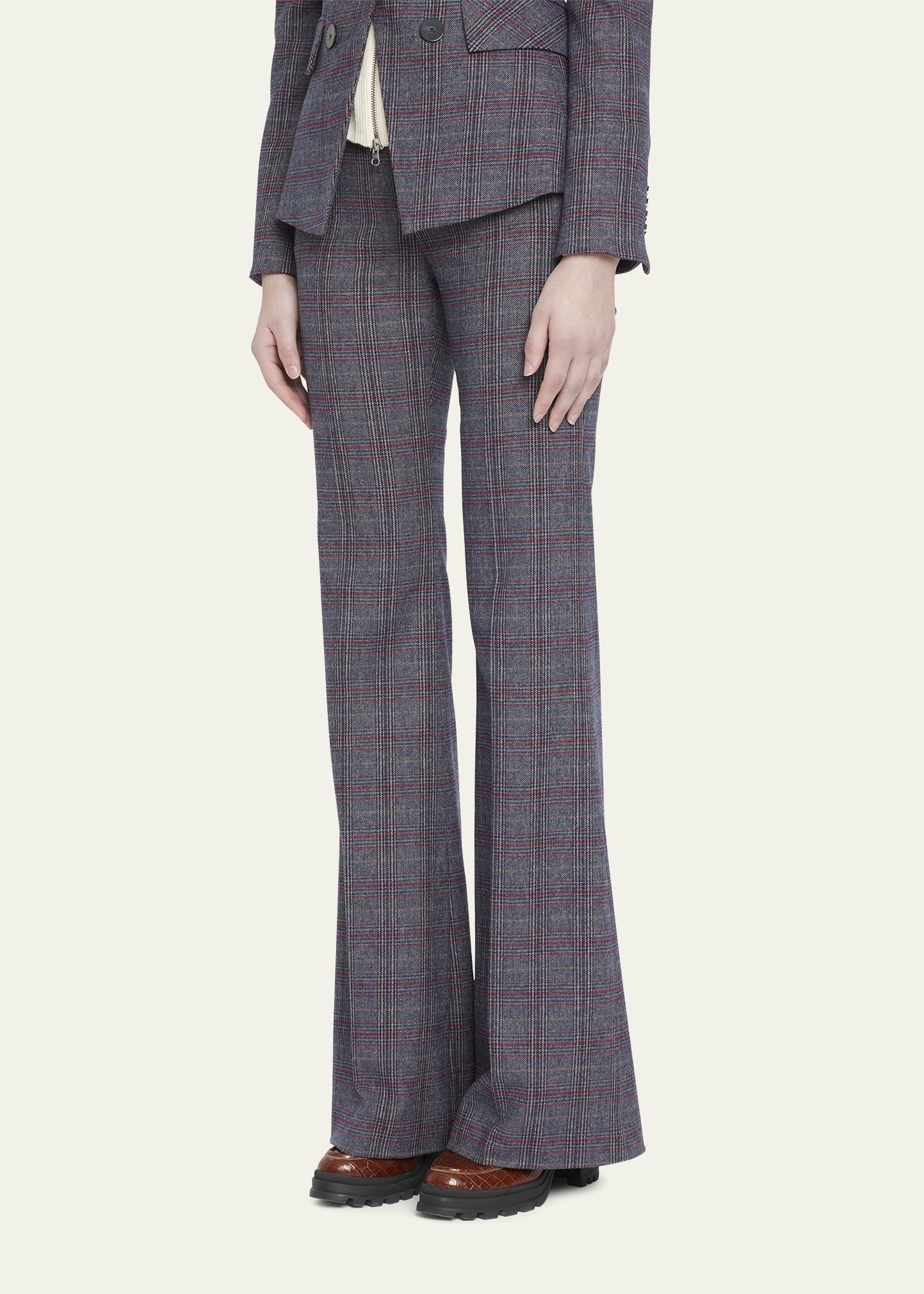 Lebone Plaid Flare Pants - 4