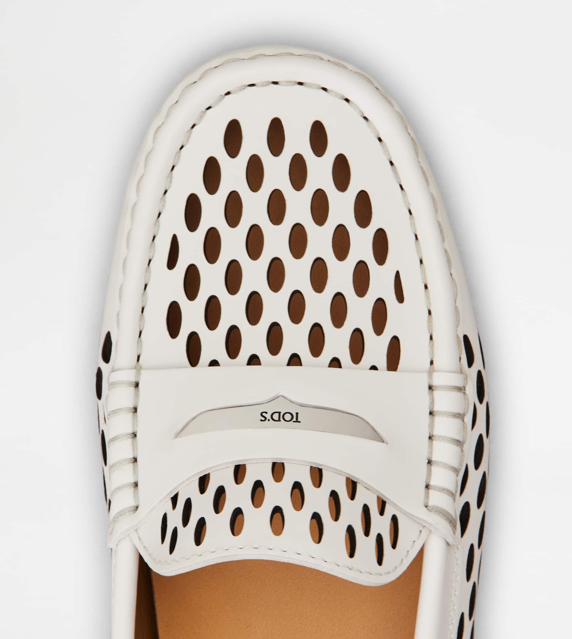GOMMINO DRIVING SHOES IN LEATHER - WHITE - 4