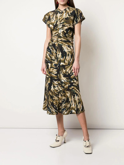 Proenza Schouler feather print cinched waist dress outlook