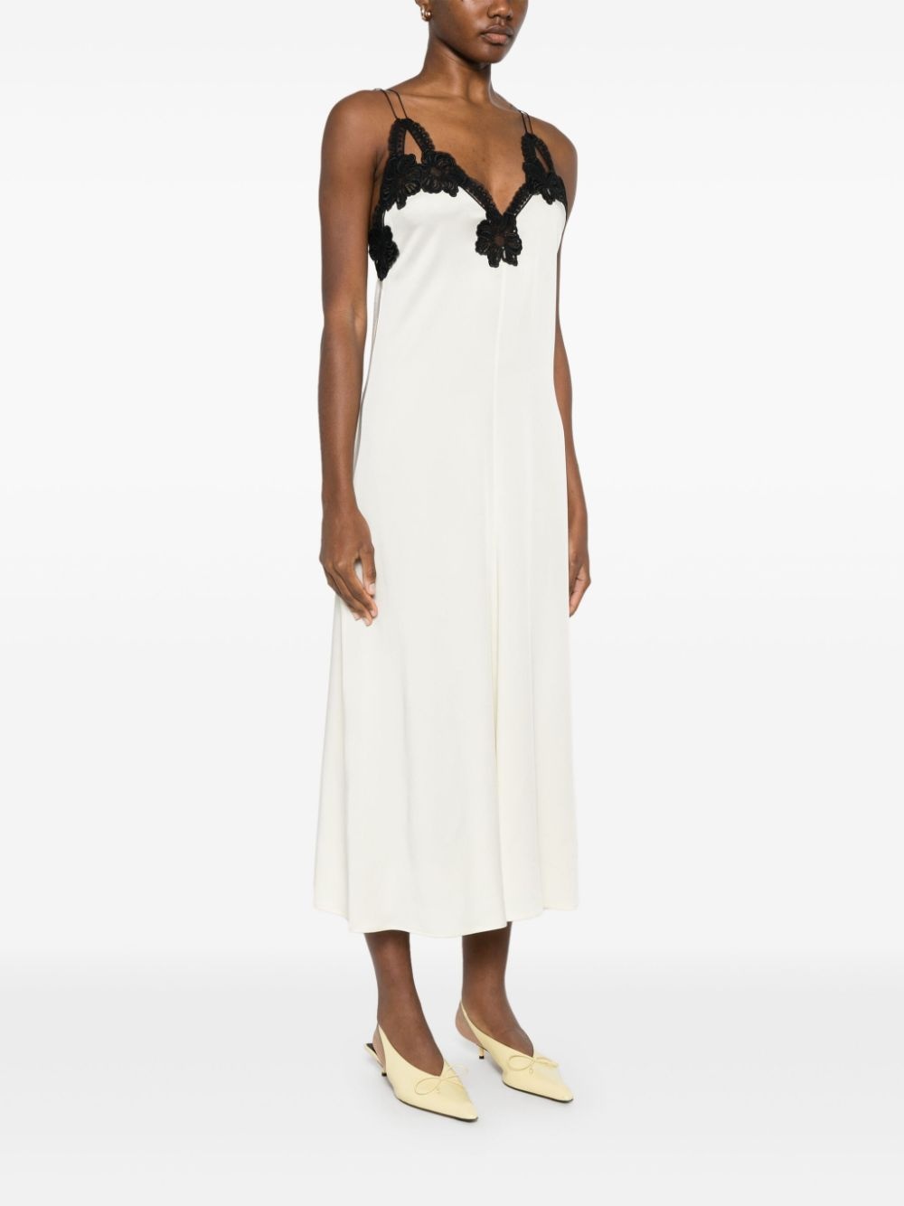lace-trimmed midi dress - 3