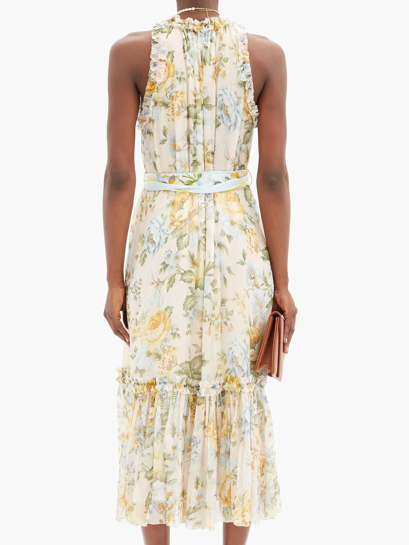 Lucky Bound floral-print silk midi dress - 5