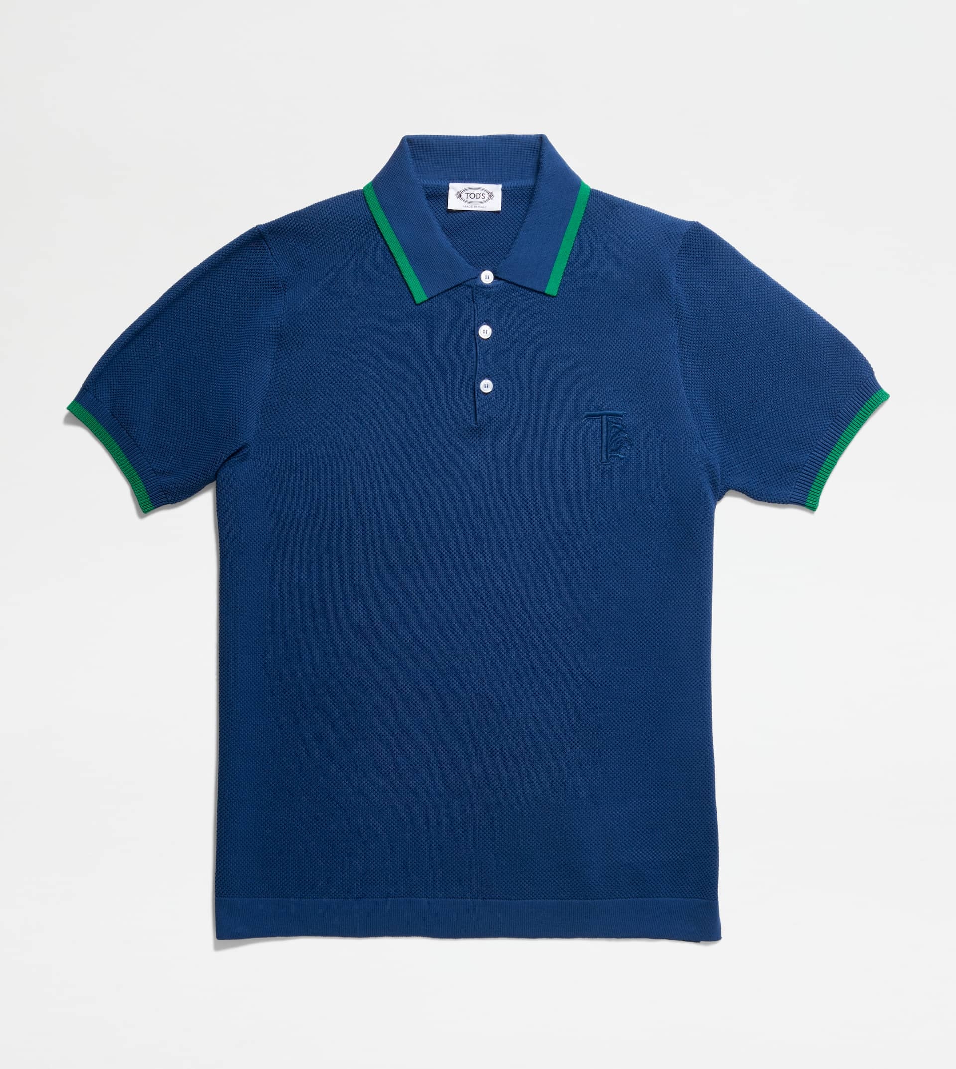 PIQUET POLO SHIRT - BLUE - 1