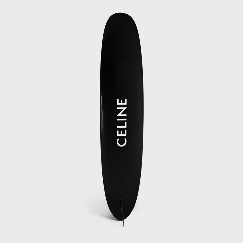BLACK LONGBOARD WITH CELINE WHITE LOGO IN RESIN AND FIBERGLASS 3