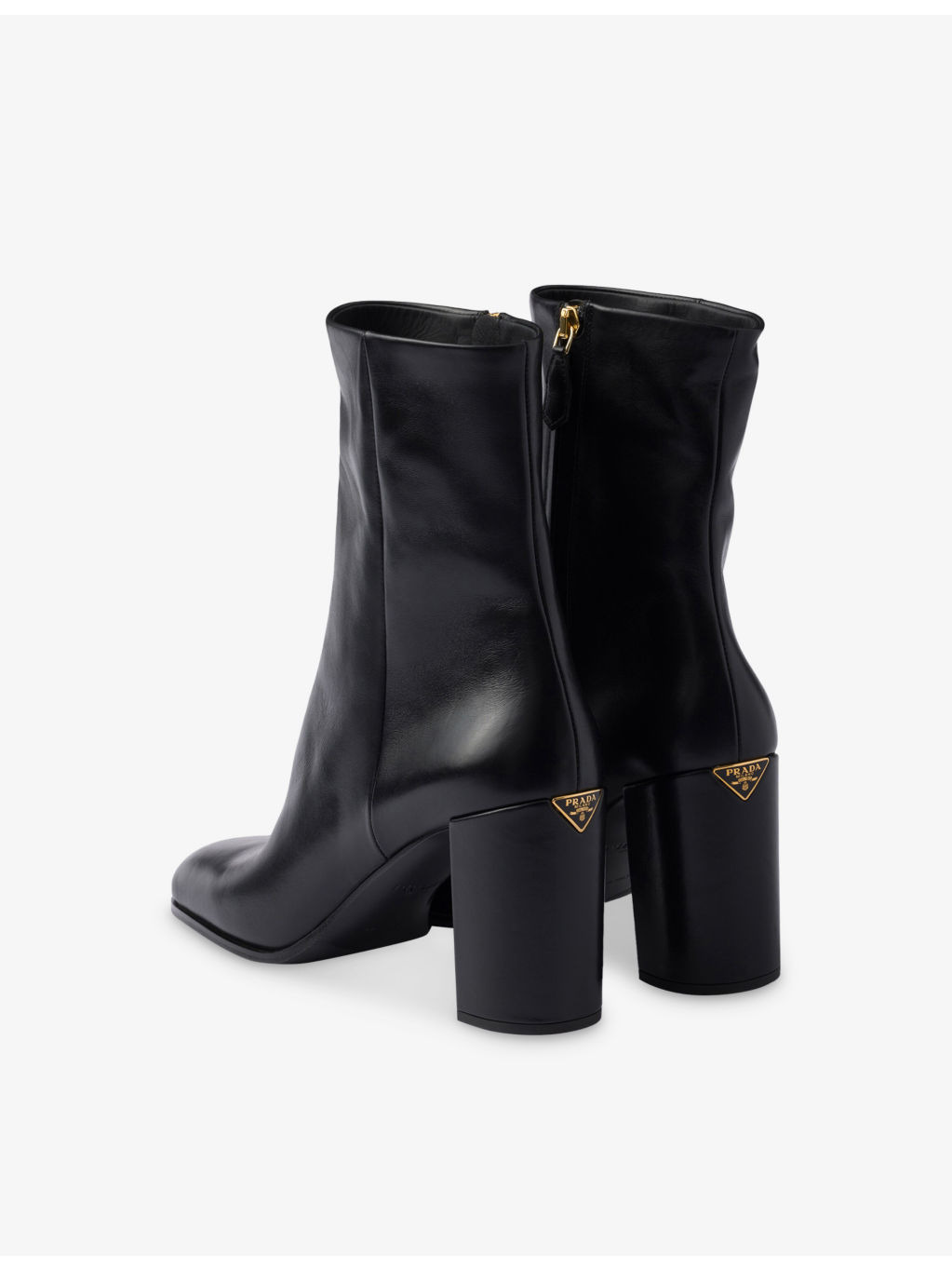 Brand-Plaque Leather Heeled Ankle Boots - 2