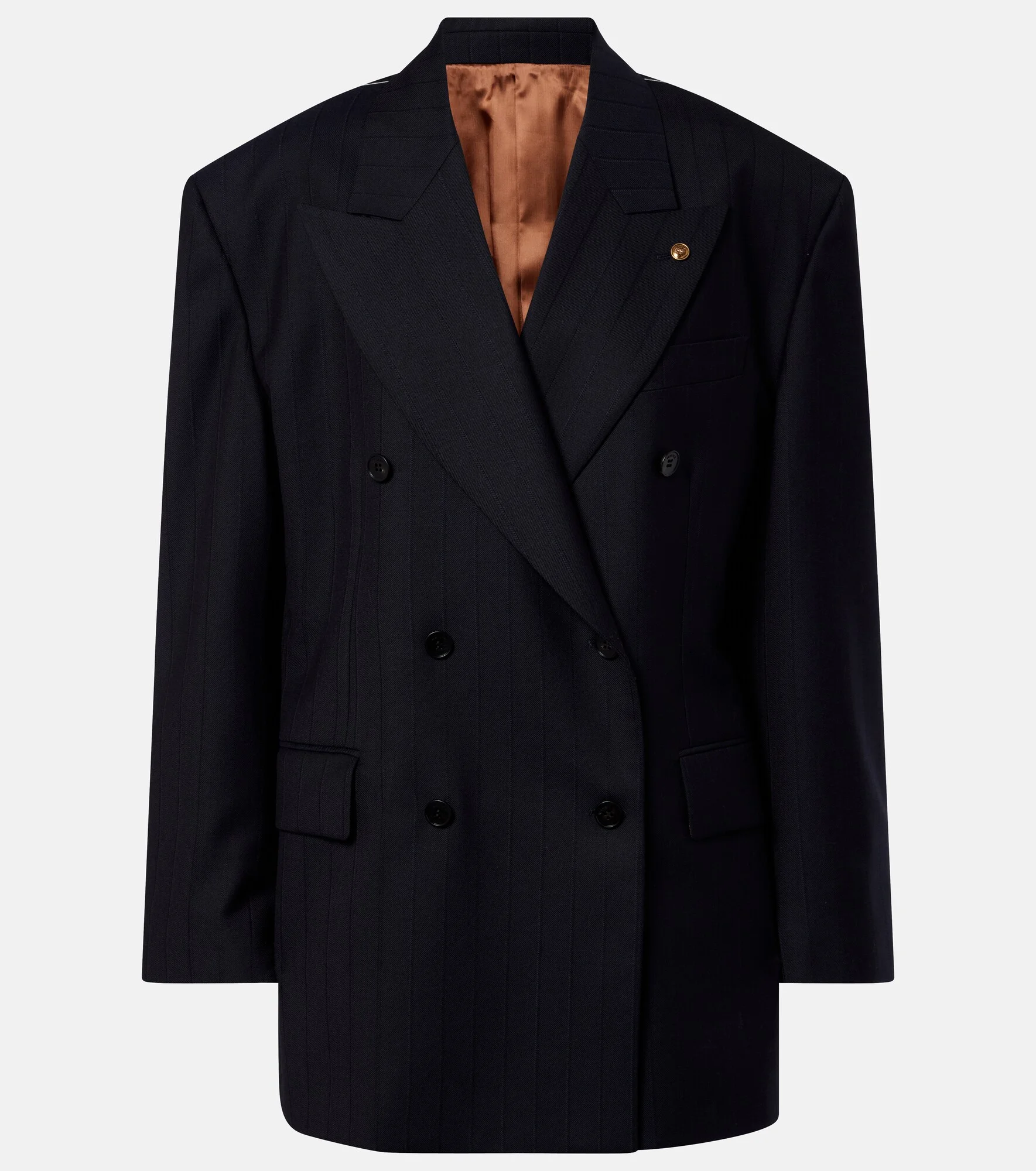 Double-breasted oversized virgin wool blazer - 1