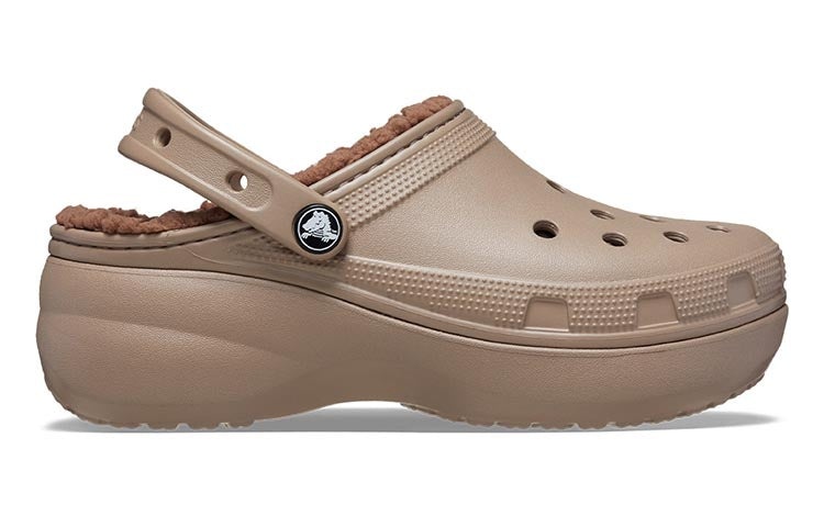(WMNS) Crocs Classic Platform Lined Clogs 'Mushroom' 207938-195 - 2
