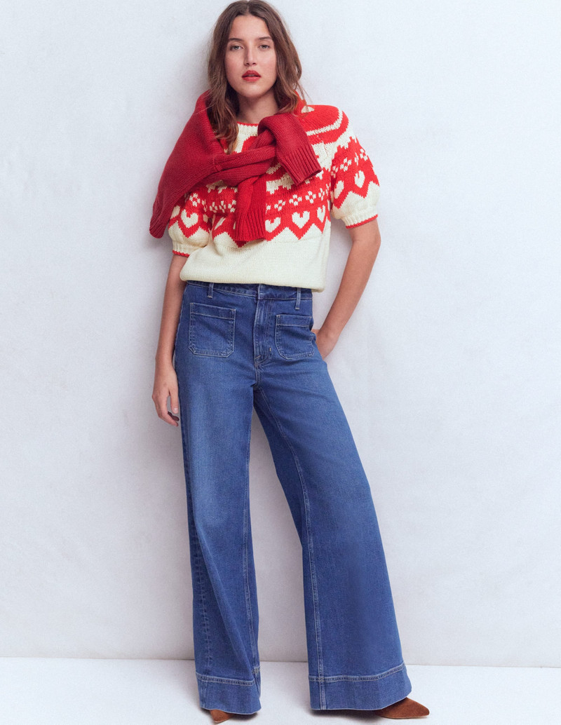 Margot Puff Sleeve T-Shirt-Warm Ivory Hearts 5