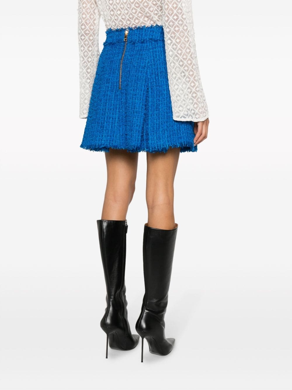 pleated tweed miniskirt - 4