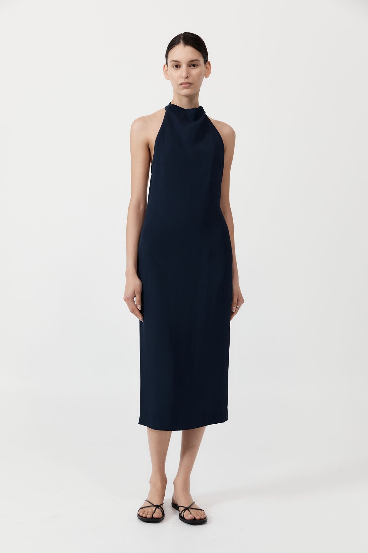 Asymm Belt Back Dress - Inkwell - 2